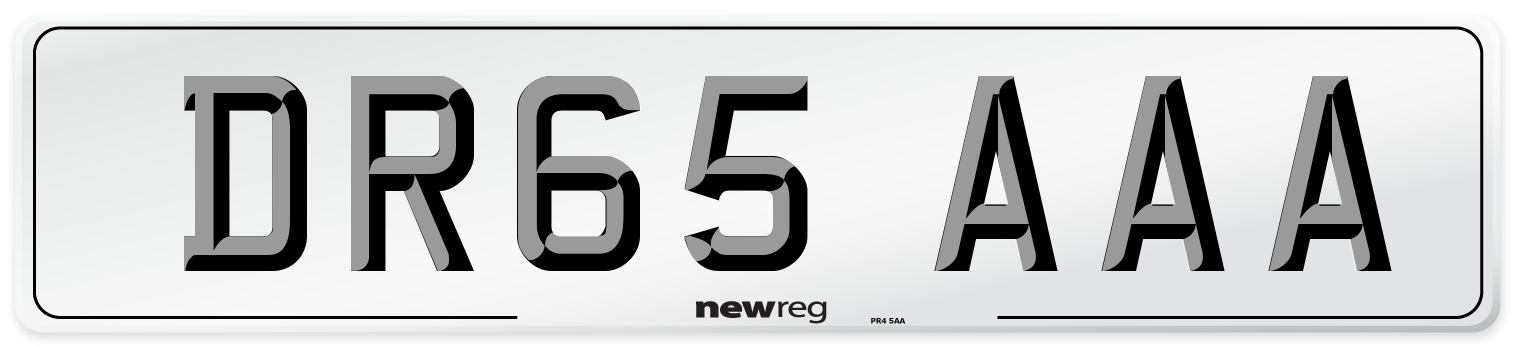DR65 AAA Number Plate from New Reg